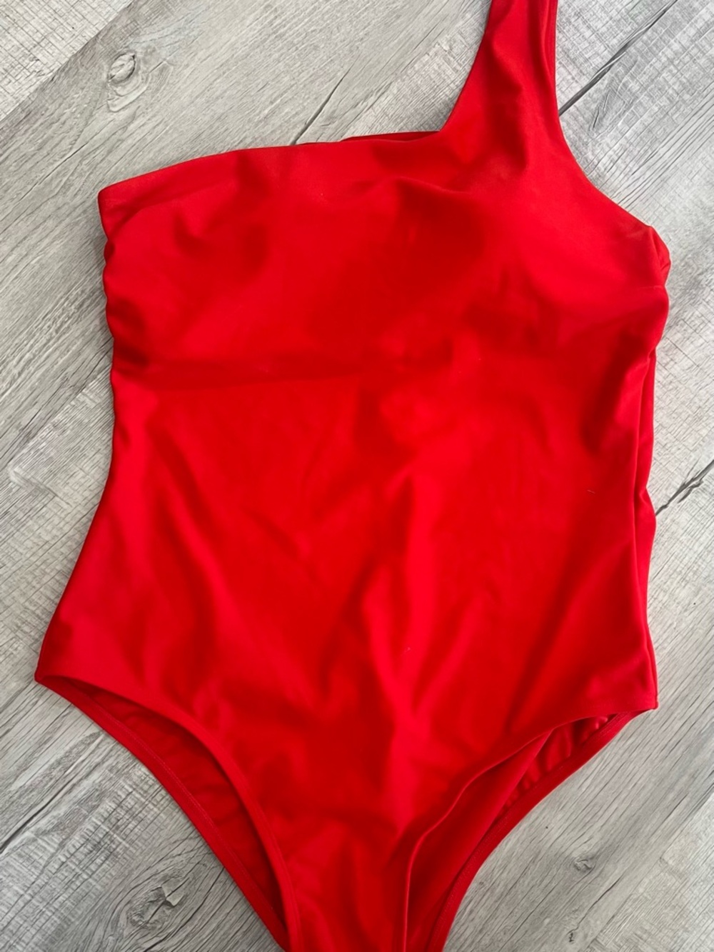 Kona Sol One-Shoulder One-Piece Swimsuit - Red